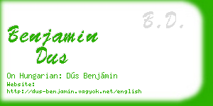 benjamin dus business card